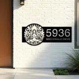 Custom Metal Tree Of Life yoga Metal Address Sign, House number, Outdoor Number Signage, Yard Sign Address Plate