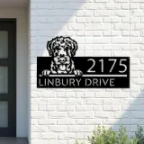 Custom Metal Airdale Terrier dog cute puppy Metal Address Sign House number Hanging Address Plaque Yard Sign Outdoor decor