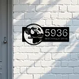 Custom Metal Pelican bird Metal Address Sign Custom Hanging Address Plaque House number Yard Sign Outdoor Sign
