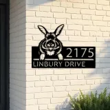 Custom Metal Peeking Rabbit Wild animal wildlife Metal Address Sign, House number, Outdoor Number Signage, Yard Sign Address Plate