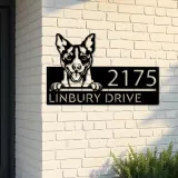 Custom Metal Rat Terrier Dog Cute puppy Metal Address Sign House number Hanging Address Plaque Yard Sign Outdoor decor