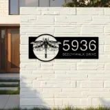 Custom Metal Dragonfly Metal Address Sign, House number, Outdoor Number Signage, Yard Sign Address Plate