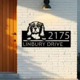 Custom Metal Cocker Spaniel dog Puppy Metal Address Sign House number Hanging Address Plaque Yard Sign Outdoor decor