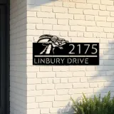 Custom Metal Peeking Goat farm animal ranch Metal Address Sign, House number, Outdoor Number Signage, Yard Sign Address Plate