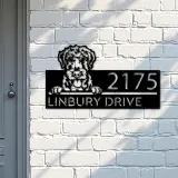 Custom Metal Airdale Terrier dog cute puppy Metal Address Sign House number Hanging Address Plaque Yard Sign Outdoor decor