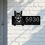 Custom Metal Domestic Cute peeking cat kitten Metal Address Sign, House number, Outdoor Number Signage, Yard Sign Address Plate
