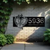 Custom Metal Love Violin music notes Metal Address Sign, House number, Outdoor Number Signage, Yard Sign Address Plate