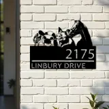 Custom Metal Chicken pig cow horse farmhouse Metal Address Sign House number Hanging Address Plaque Yard Sign Outdoor decor