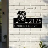 Custom Metal Irish wolfhound dog Puppy Metal Address Sign House number Hanging Address Plaque Yard Sign Outdoor decor