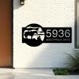 Custom Metal Western Cowboy Metal Address Sign, House number, Outdoor Number Signage, Yard Sign Address Plate