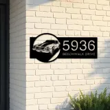 Custom Metal Sport car Metal Address Sign Custom House number Hanging Address Plaque Yard Sign Outdoor