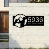 Custom Metal Jazz player musician Metal Address Sign, House number, Outdoor Number Signage, Yard Sign Address Plate