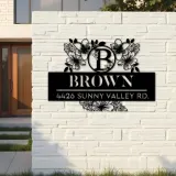 Custom Metal Monogram Letters family name Metal Address Sign House number Hanging Address Plaque Yard Sign Outdoor decor S25