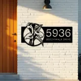 Custom Metal Flowers Metal Address Sign, House number, Outdoor Number Signage, Yard Sign Address Plate