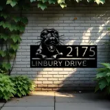 Custom Metal Peeking Seal Wild animal wildlife Metal Address Sign, House number, Outdoor Number Signage, Yard Sign Address Plate