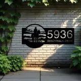 Custom Metal Western Cowboy Wild West Metal Address Sign, House number, Outdoor Number Signage, Yard Sign Address Plate