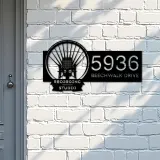 Custom Metal Record player Recording studio logo Metal Address Sign, House number, Outdoor Number Signage, Yard Sign Address Plate