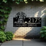 Custom Metal Vizsla Dog Cute puppy Metal Address Sign House number Hanging Address Plaque Yard Sign Outdoor decor