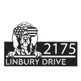 Custom Metal Bloodhound dog US flag glasses Metal Address Sign House number Hanging Address Plaque Yard Sign Outdoor decor