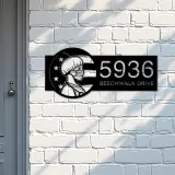 Custom Metal American Nurse Wearing Mask Metal Address Sign, House number, Outdoor Number Signage, Yard Sign Address Plate