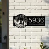 Custom Metal Tree of life couple lovers Address Sign House number Hanging Address Plaque Yard Sign Outdoor Sign