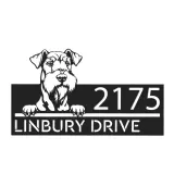 Custom Metal Airedale terrier dog Puppy Metal Address Sign House number Hanging Address Plaque Yard Sign Outdoor decor
