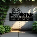 Custom Metal Beagle dog cute puppy Metal Address Sign House number Hanging Address Plaque Yard Sign Outdoor decor
