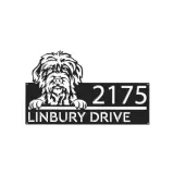 Custom Metal Wirehaired pointing griffon dog Metal Address Sign House number Hanging Address Plaque Yard Sign Outdoor decor