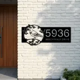 Custom Metal Pigeon bird on tree branch Metal Address Sign Custom Hanging Address Plaque House number Yard Sign Outdoor Sign