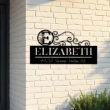 Custom Metal Monogram Letters family name Metal Address Sign House number Hanging Address Plaque Yard Sign Outdoor decor S14