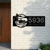 Custom Metal Motocycle Biker Bike rider Metal Address Sign, House number, Outdoor Number Signage, Yard Sign Address Plate