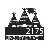 Custom Metal Native american teepee Metal Address Sign, House number, Outdoor Number Signage, Yard Sign Address Plate