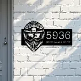Custom Metal Helmet motocross biker Metal Address Sign, House number, Outdoor Number Signage, Yard Sign Address Plate