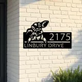 Custom Metal Peeking Calf farm animal ranch Metal Address Sign, House number, Outdoor Number Signage, Yard Sign Address Plate