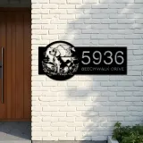 Custom Metal Beagle Cute dog puppy Metal Address Sign, House number, Outdoor Number Signage, Yard Sign Address Plate