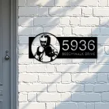 Custom Metal Boxing fighter boxer Metal Address Sign, House number, Outdoor Number Signage, Yard Sign Address Plate001