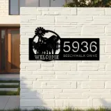 Custom Metal Pigs farmhouse animal ranch Metal Address Sign, House number, Outdoor Number Signage, Yard Sign Address Plate