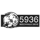Custom Metal Ocean scene sea life dolphins Metal Address Sign, House number, Outdoor Number Signage, Yard Sign Address Plate