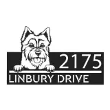 Custom Metal Australian terrier dog Puppy Metal Address Sign House number Hanging Address Plaque Yard Sign Outdoor decor