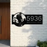 Custom Metal Hiking Camping mountain climbing Metal Address Sign, House number, Outdoor Number Signage, Yard Sign Address Plate