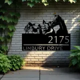 Custom Metal Chicken pig cow horse farmhouse Metal Address Sign House number Hanging Address Plaque Yard Sign Outdoor decor