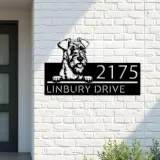Custom Metal Irish terrier dog Puppy Metal Address Sign House number Hanging Address Plaque Yard Sign Outdoor decor