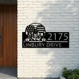 Custom Metal Shih Tzu dog US flag glasses Metal Address Sign House number Hanging Address Plaque Yard Sign Outdoor decor