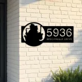 Custom Metal Jazz band musician Metal Address Sign, House number, Outdoor Number Signage, Yard Sign Address Plate