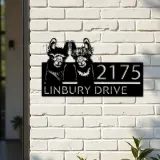 Custom Metal Llamas Metal Address Sign, House number, Outdoor Number Signage, Yard Sign Address Plate