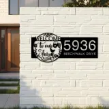 Custom Metal Welcome to our farm Metal Address Sign, House number, Outdoor Number Signage, Yard Sign Address Plate