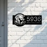 Custom Metal Beagle Cute dog puppy Metal Address Sign, House number, Outdoor Number Signage, Yard Sign Address Plate