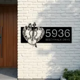 Custom Metal Love Violin music notes Metal Address Sign, House number, Outdoor Number Signage, Yard Sign Address Plate