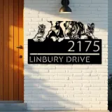 Custom Metal Chicken Cow horse rabbit farmhouse farm animals Metal Address Sign, House number, Outdoor Number Signage, Yard Sign Address Plate