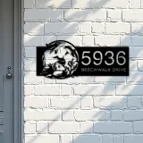 Custom Metal Ocean scene sea life dolphins Metal Address Sign, House number, Outdoor Number Signage, Yard Sign Address Plate